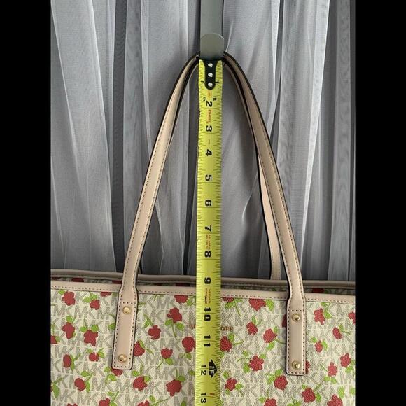 Michael Kors Carter MK Monogram Rose Floral Vanilla Large Tote Bag Purse AB-2012 - Picture 15 of 15